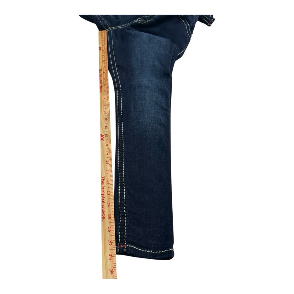 True Religion Halle High Rise Super Skinny Jeans Dark Wash Red Stitching W34 - Picture 13 of 16